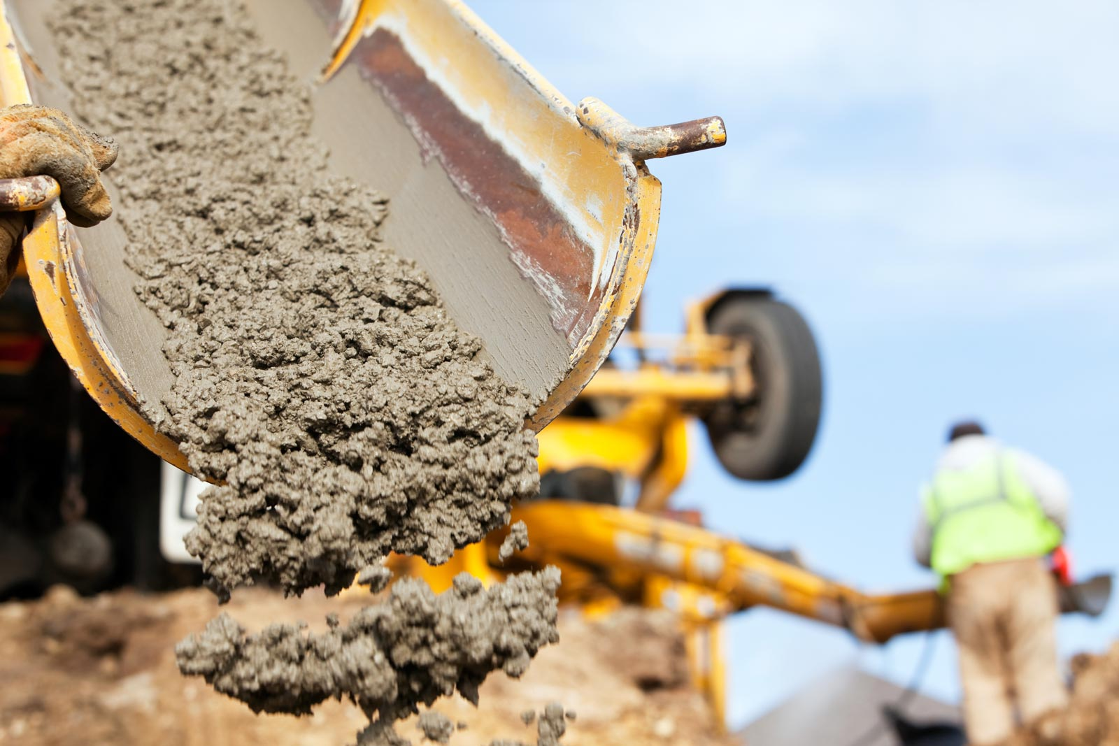 contractor truck pouring fresh concrete in South Carolina